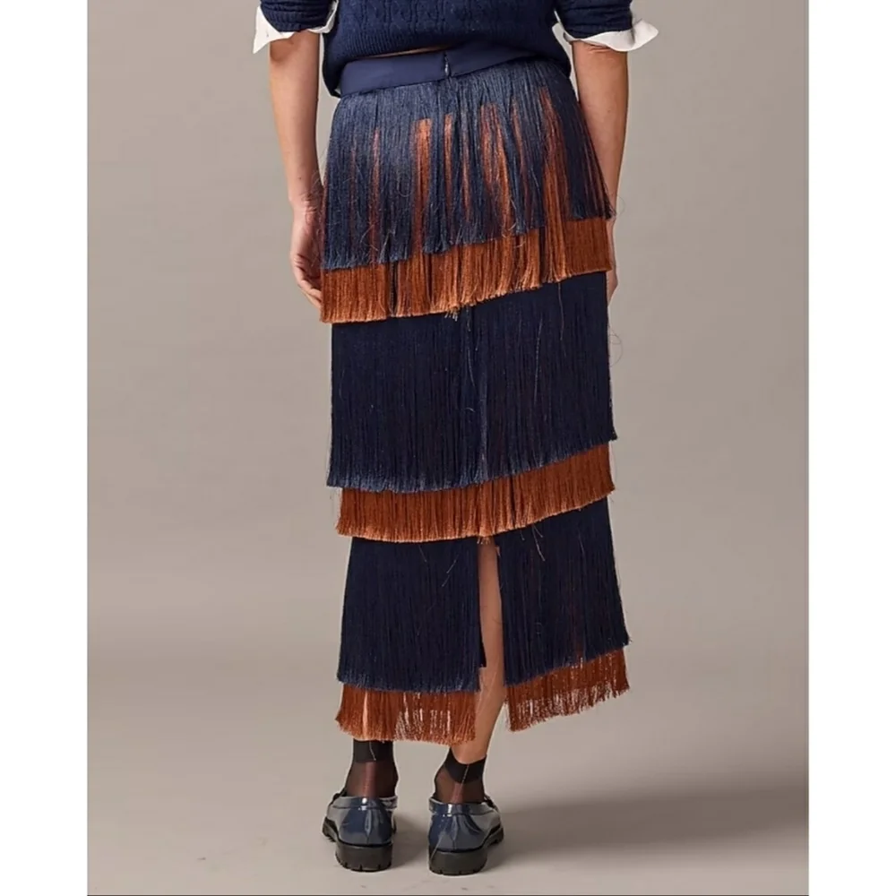 J.Crew Collection tiered fringe skirt